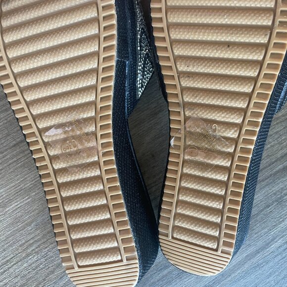 Verano Rio Women's Black & Silver Rhinestone Slide Wedge Sandals  Size 8 - Picture 6 of 9